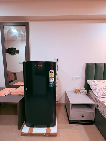 Living Room in Studio Apartment at Okay Plus Solitaire Suites, Ramnagariya – for Rent