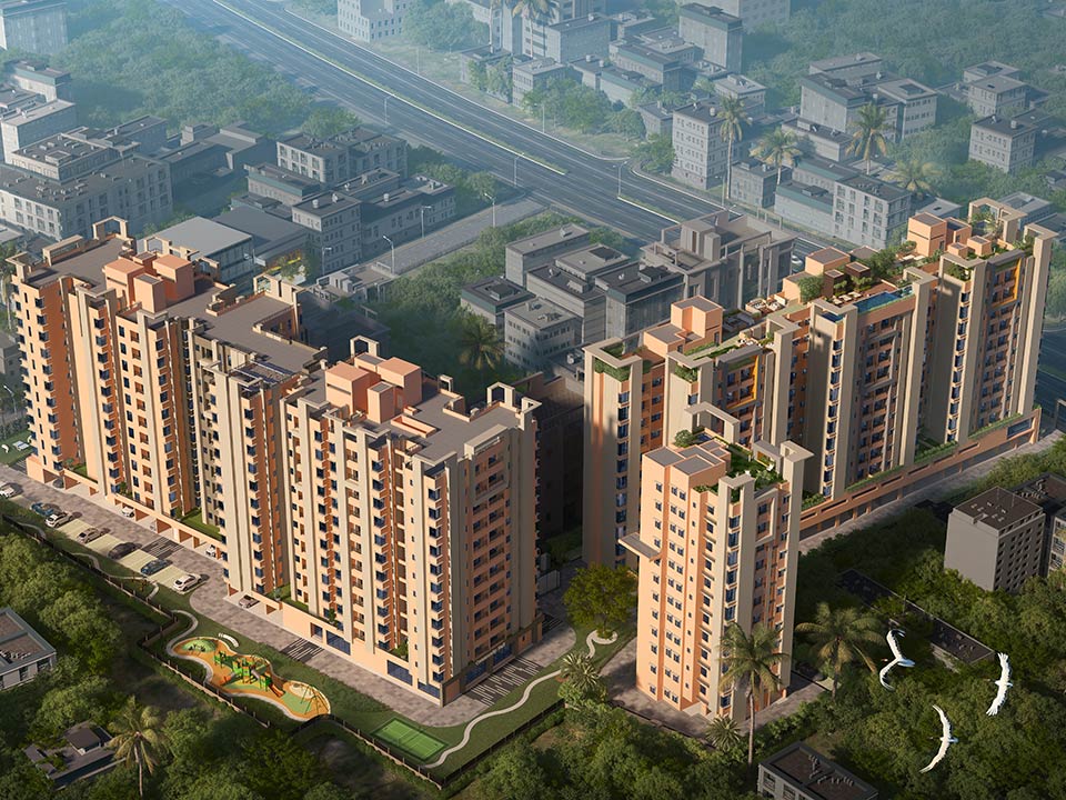 3 BHK + Study Room,Extra Room 1346 Sq.Ft. Apartment in Rishi Ventoso