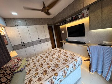 Bedroom in 3 BHK Apartment at Omkar Vayu, Mahim – for Rent