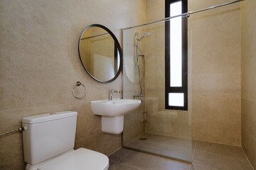 Bathroom in 3 BHK Apartment at Lotus Unity, Versova – for Rent