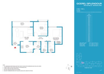 Floor Plan in 2 BHK Apartment at Godrej Splendour, Whitefield – for Sale