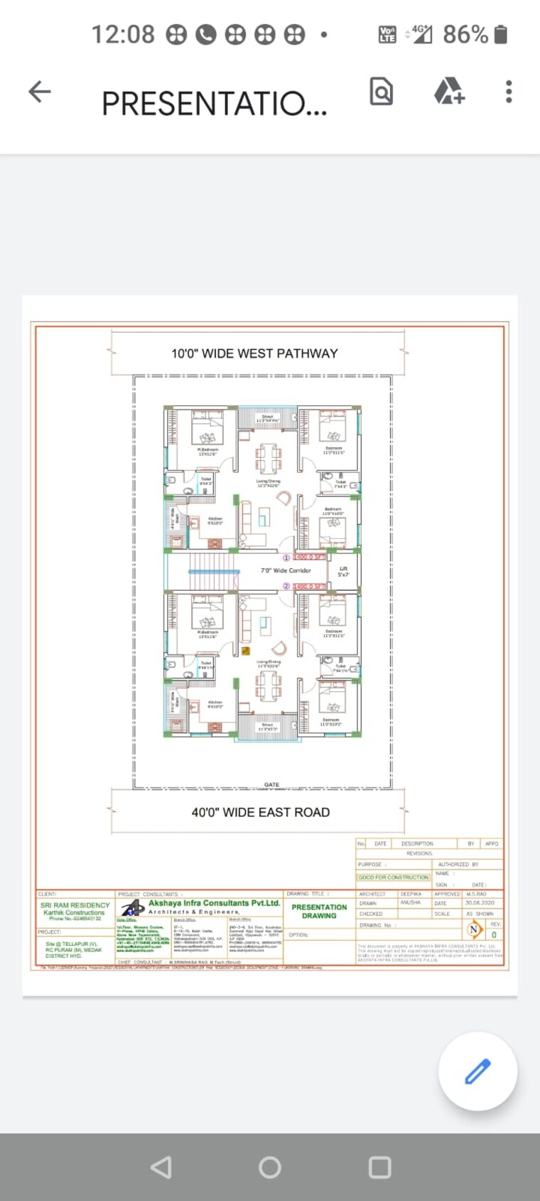 Floor Plan, tellapur 2.5 Bedroom 1400 Sq.Ft. Apartment In Tellapur Hyderabad 8902588