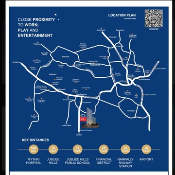 3 BHK Apartment – Map Location View at Mahaveer Crystal Garden, Attapur - for Sale