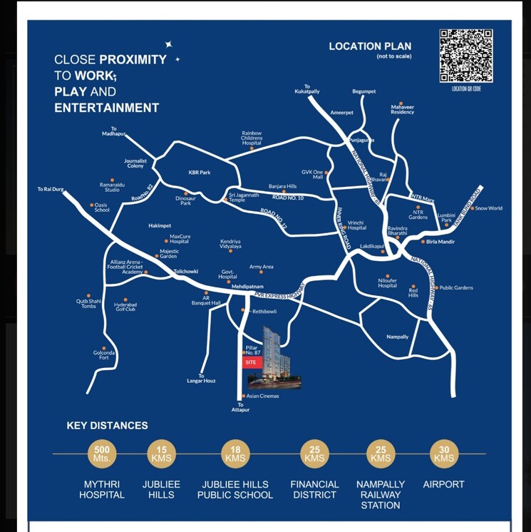 Map Location, mahaveer-crystal-garden 3 Bedroom 1840 Sq.Ft. Apartment In Attapur Hyderabad 8903082