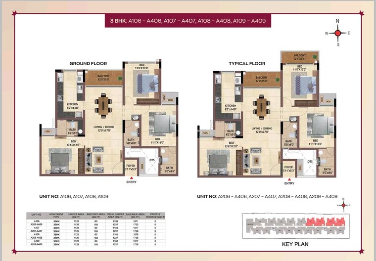 Floor Plan, casagrand-regal 3 Bedroom 1621 Sq.Ft. Apartment In Nagavara Bangalore 8903547