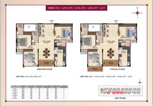 Floor Plan in 3 BHK Apartment at Casagrand Regal, Nagavara – for Sale