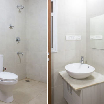 Bathroom in Studio Apartment at Bhartiya City, Kannur – for Rent