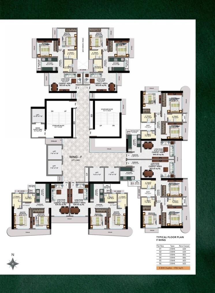 Floor Plan, malad east 2 Bedroom 603 Sq.Ft. Apartment In Malad East Mumbai 8905014