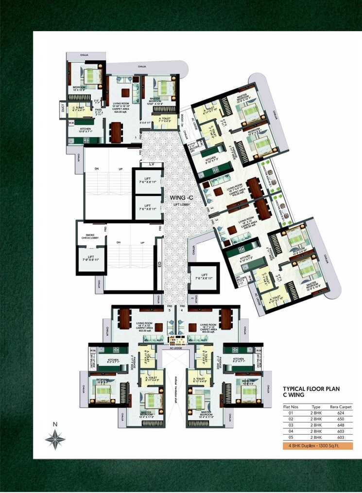 Floor Plan, malad east 2 Bedroom 603 Sq.Ft. Apartment In Malad East Mumbai 8905014