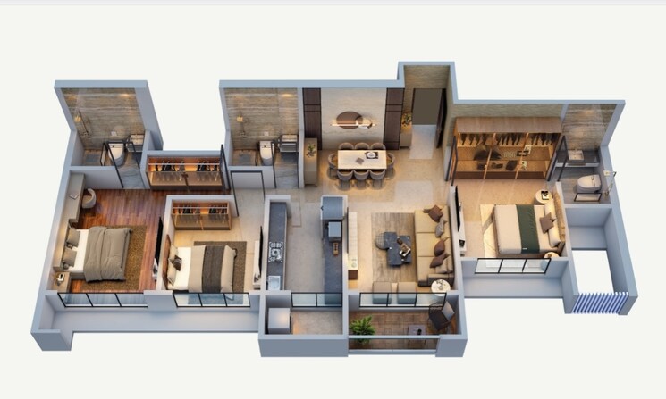 Floor Plan, ellora-rainbow-life 2 Bedroom 632 Sq.Ft. Apartment In Rohinjan Navi Mumbai 8905337
