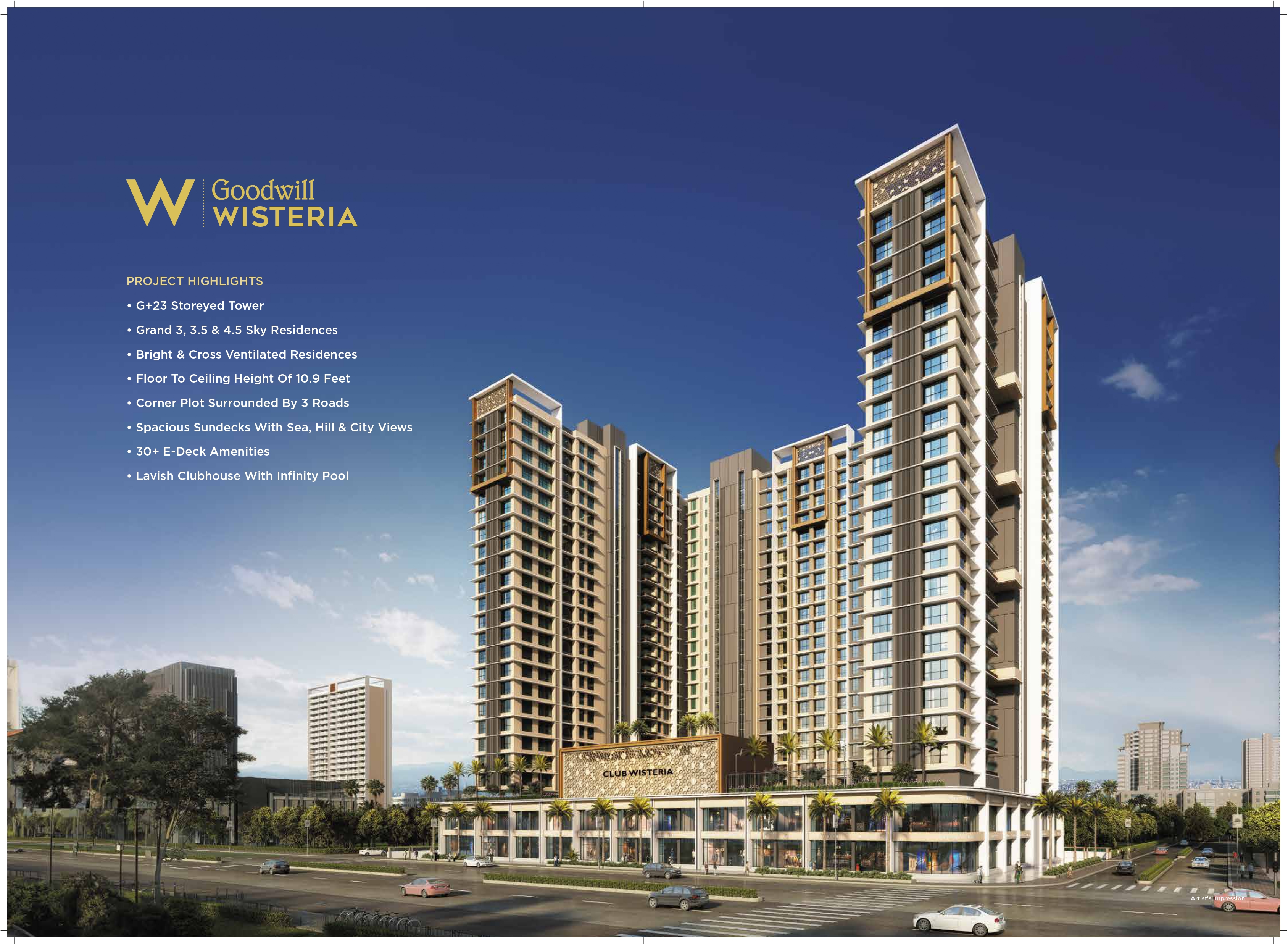 4 BHK + Extra Room 1992 Sq.Ft. Apartment in Goodwill Wisteria