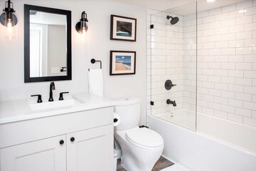 Bathroom in 3 BHK Apartment at Defence Colony – for Rent