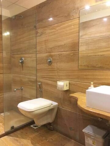 Bathroom in 3 BHK Apartment at Defence Colony – for Rent