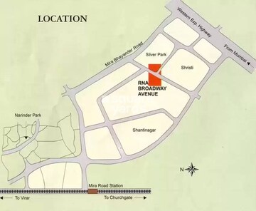 1 BHK Apartment – Map Location View at RNA Broadway Avenue, Mira Road - for Sale