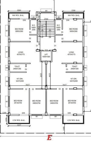 Floor Plan in 3 BHK Apartment at New Town – for Sale