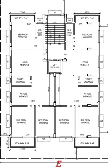 Floor Plan in 3 BHK Apartment at New Town – for Sale