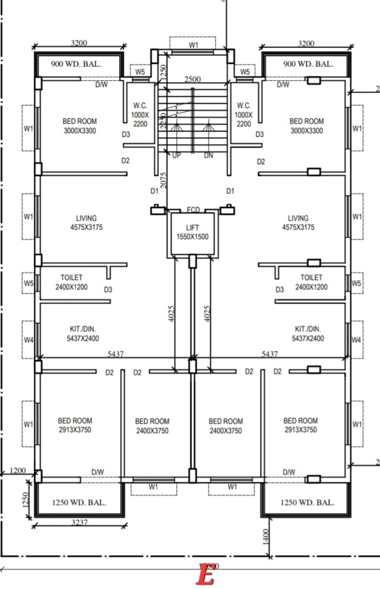 Floor Plan, new town 3 Bedroom 1250 Sq.Ft. Apartment In New Town Kolkata 8905509