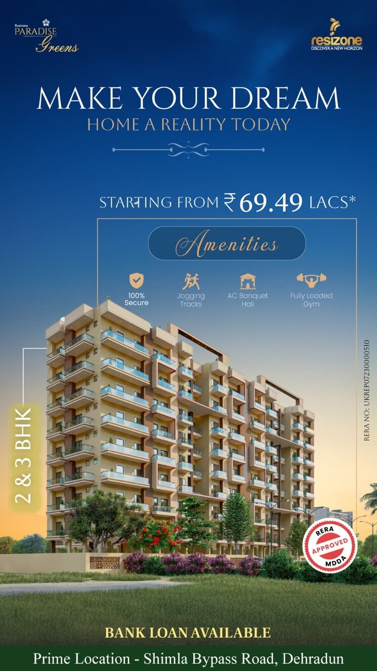 Exterior View, resizone-residency 2 Bedroom 1275 Sq.Ft. Apartment In Sewla Kalan Dehradun 8905586