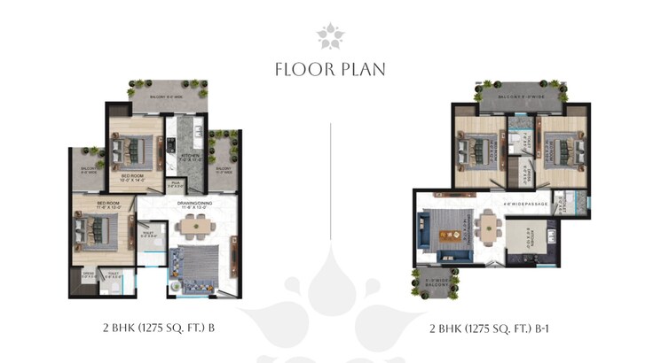 Floor Plan, resizone-residency 2 Bedroom 1275 Sq.Ft. Apartment In Sewla Kalan Dehradun 8905586