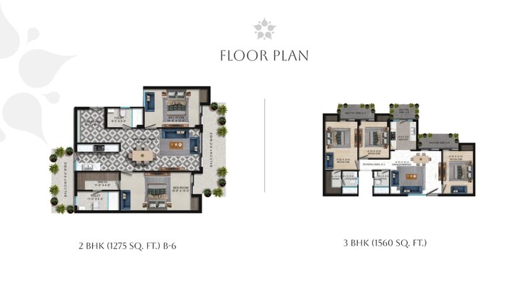 Floor Plan, resizone-residency 2 Bedroom 1275 Sq.Ft. Apartment In Sewla Kalan Dehradun 8905586