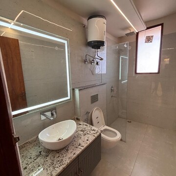 Bathroom in 3 BHK Apartment at Chattarpur – for Rent