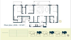 Floor Plan in 3 BHK Apartment at Godrej Tiara, Yeshwanthpur – for Sale