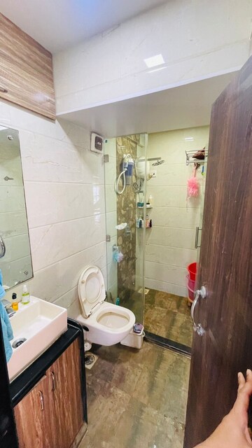 Bathroom in 1 BHK Apartment at Saptarshi CHS, Malad West – for Rent