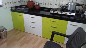 Kitchen in 1 BHK Apartment at Shree Kripa Society, Majiwada – for Sale