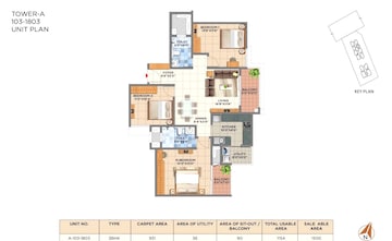 Floor Plan in 3 BHK Apartment at Pride Euphora, Kr Puram – for Sale