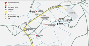 3 BHK Apartment – Map Location View at Provident Ecopolitan, Marenahalli - for Sale
