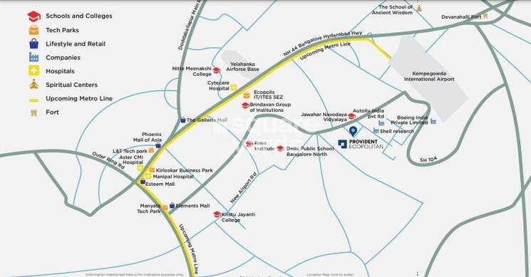 Map Location, provident-ecopolitan 3 Bedroom 1289 Sq.Ft. Apartment In Marenahalli Bangalore 8899890