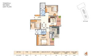 Floor Plan in 4 BHK Apartment at Pride Euphora, Kr Puram – for Sale