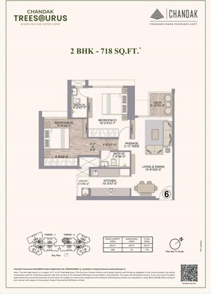 Floor Plan in 3 BHK Apartment at Chandak Treesourus, Malad West – for Sale