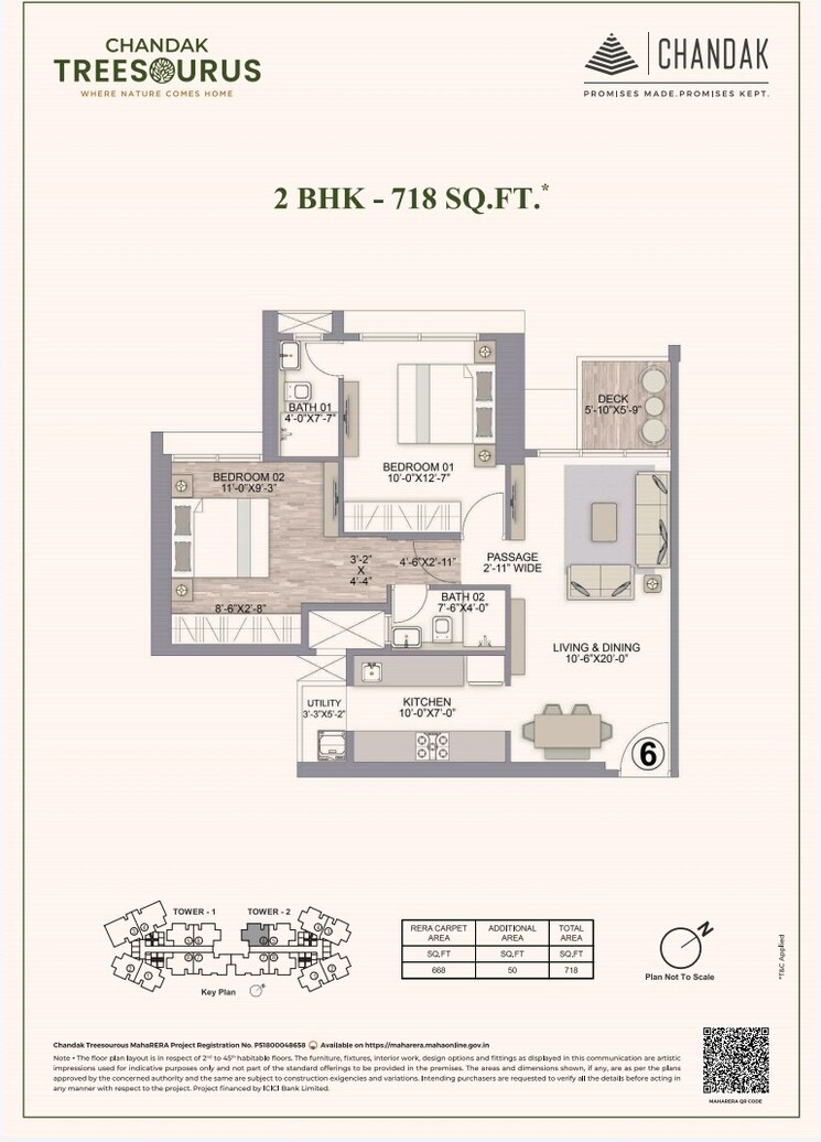 Floor Plan, chandak-treesourus 3 Bedroom 1019 Sq.Ft. Apartment In Malad West Mumbai 8907770