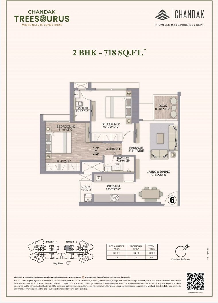 Floor Plan, chandak-treesourus 3 Bedroom 1019 Sq.Ft. Apartment In Malad West Mumbai 8907770