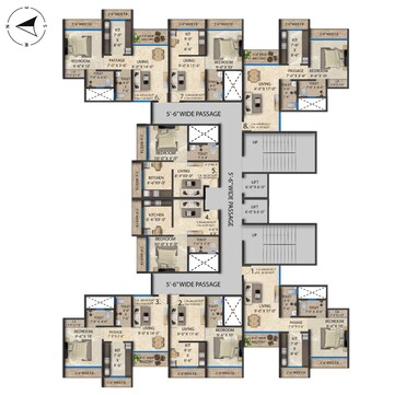 Floor Plan in 2 BHK Apartment at Khushi Axis World, Mankoli – for Sale