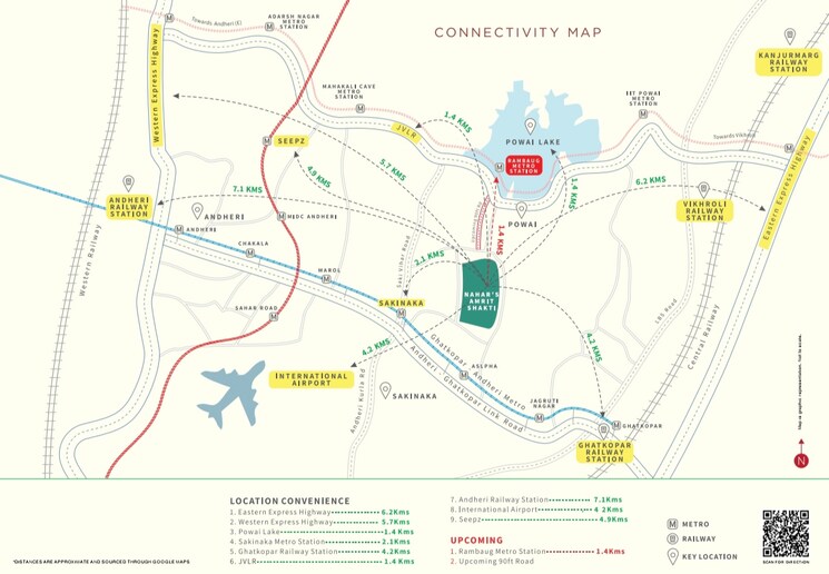 Map Location, chandivali 3 Bedroom 1537 Sq.Ft. Apartment In Chandivali Mumbai 8908312