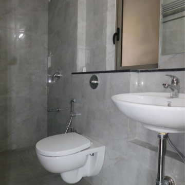 Bathroom in 3 BHK Apartment at Sheth Irene, Ekta Nagar – for Rent
