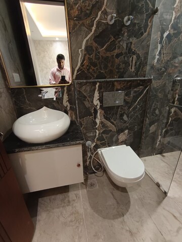 Bathroom in 3 BHK Builder Floor at Navbharat Apartments, Paschim Vihar – for Rent