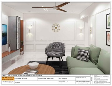 Living Room in 3 BHK Apartment at DSR The Classe, Narsingi – for Rent