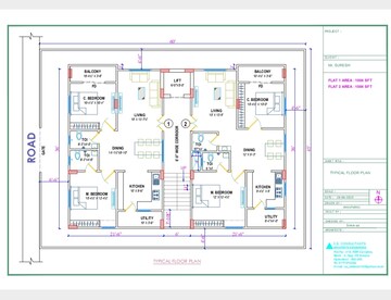 Floor Plan in 2 BHK Apartment at Sai Residency Chintal, Chintal – for Sale