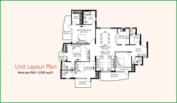 Floor Plan in 2 BHK Apartment at RPS Savana, Sector 88 – for Rent