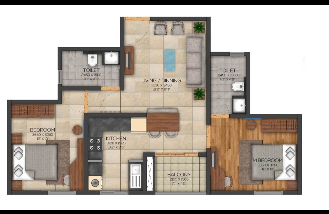 2 BHK Apartment For Sale in Brigade Cornerstone Utopia