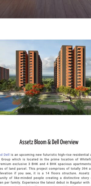 3 BHK Apartment – Exterior View View at Assetz Bloom And Dell, Whitefield Road - for Sale
