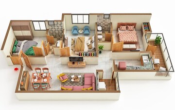 Floor Plan in 3 BHK Apartment at Sare Crescent Parc Green Parc II, Sector 92 – for Sale