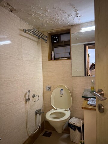Bathroom in 3 BHK Apartment at Prarthna Heights, Parel – for Rent
