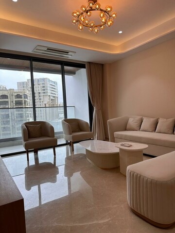 Living Room in 3 BHK Apartment at Rustomjee Parishram, Pali Hill – for Rent