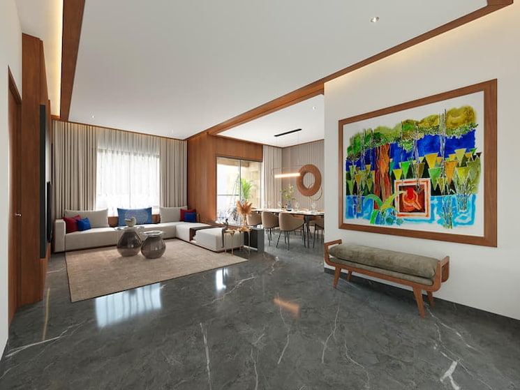 Living Room, deep-indraprasth-shivanta 3 Bedroom 2400 Sq.Ft. Apartment In Ambli Road Ahmedabad 8912127