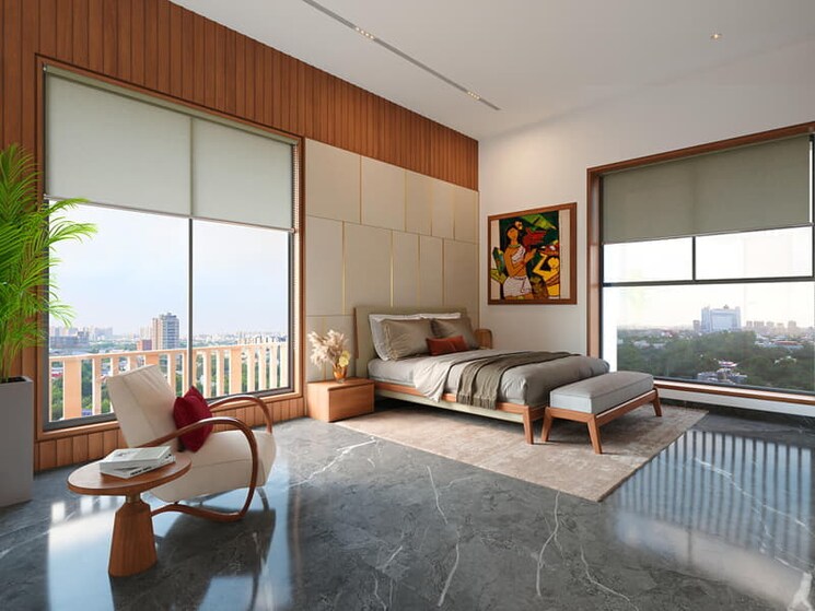 Bedroom, deep-indraprasth-shivanta 3 Bedroom 2400 Sq.Ft. Apartment In Ambli Road Ahmedabad 8912127