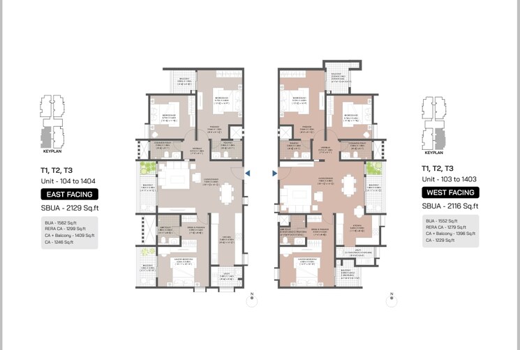 Floor Plan, modern-engrace-vista 3 Bedroom 2200 Sq.Ft. Apartment In Sarjapur Road Bangalore 8912322